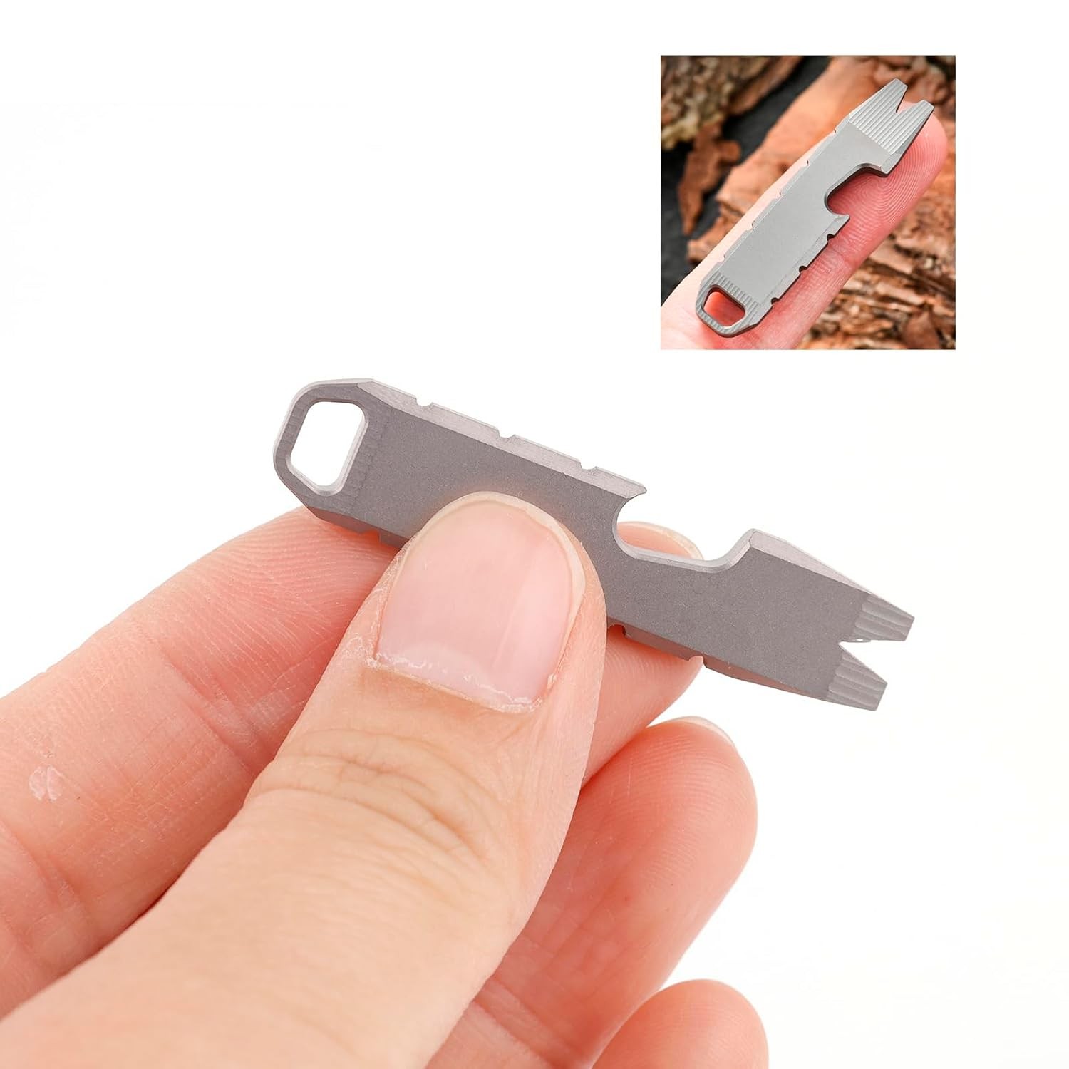 Hamans Mini Pry Bar Multi Tool Titanium Bottle Opener Keychain Screwdriver