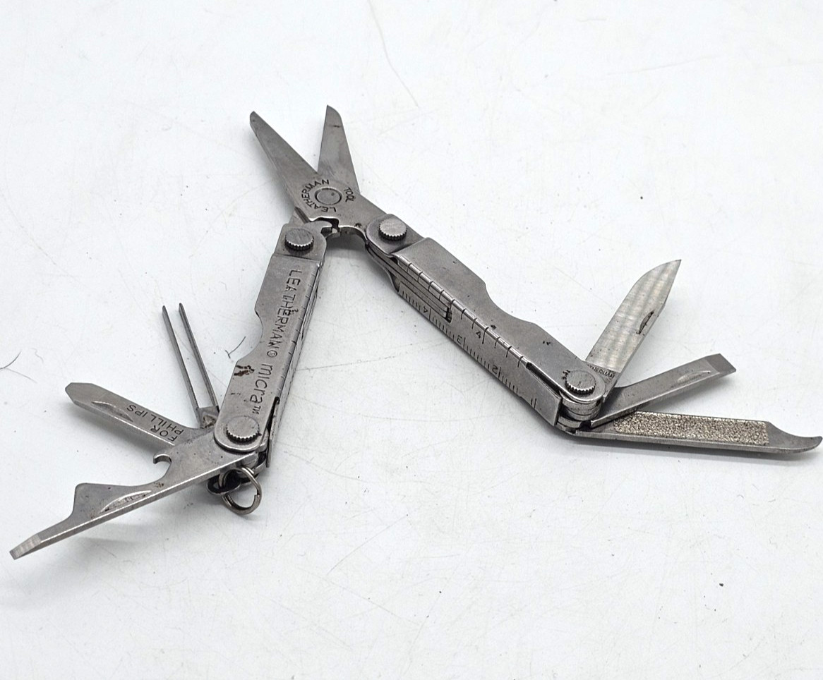 Mini Multitool Leatherman Micra Knife Scissor Tweezer Screwdriver Can Opener