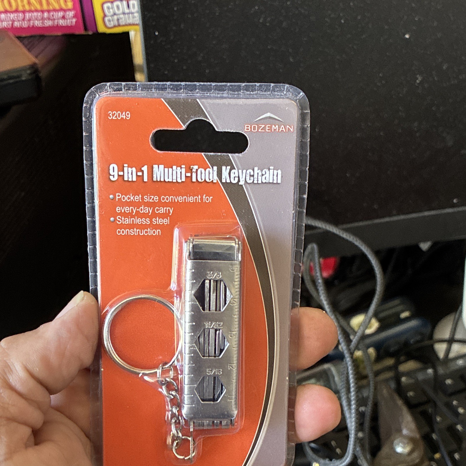 Bozeman 9-in-1 Stainless Steel Multi-Tool Keychain Silver Straight Edge 32049