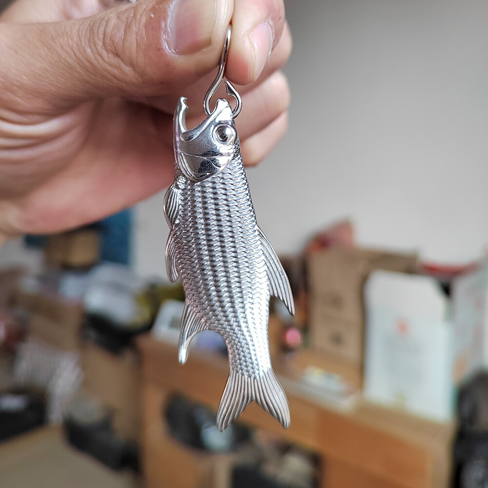 EDC Stainless Steel Creative Fish Hook Fishing Car Keychain Decoration Opener