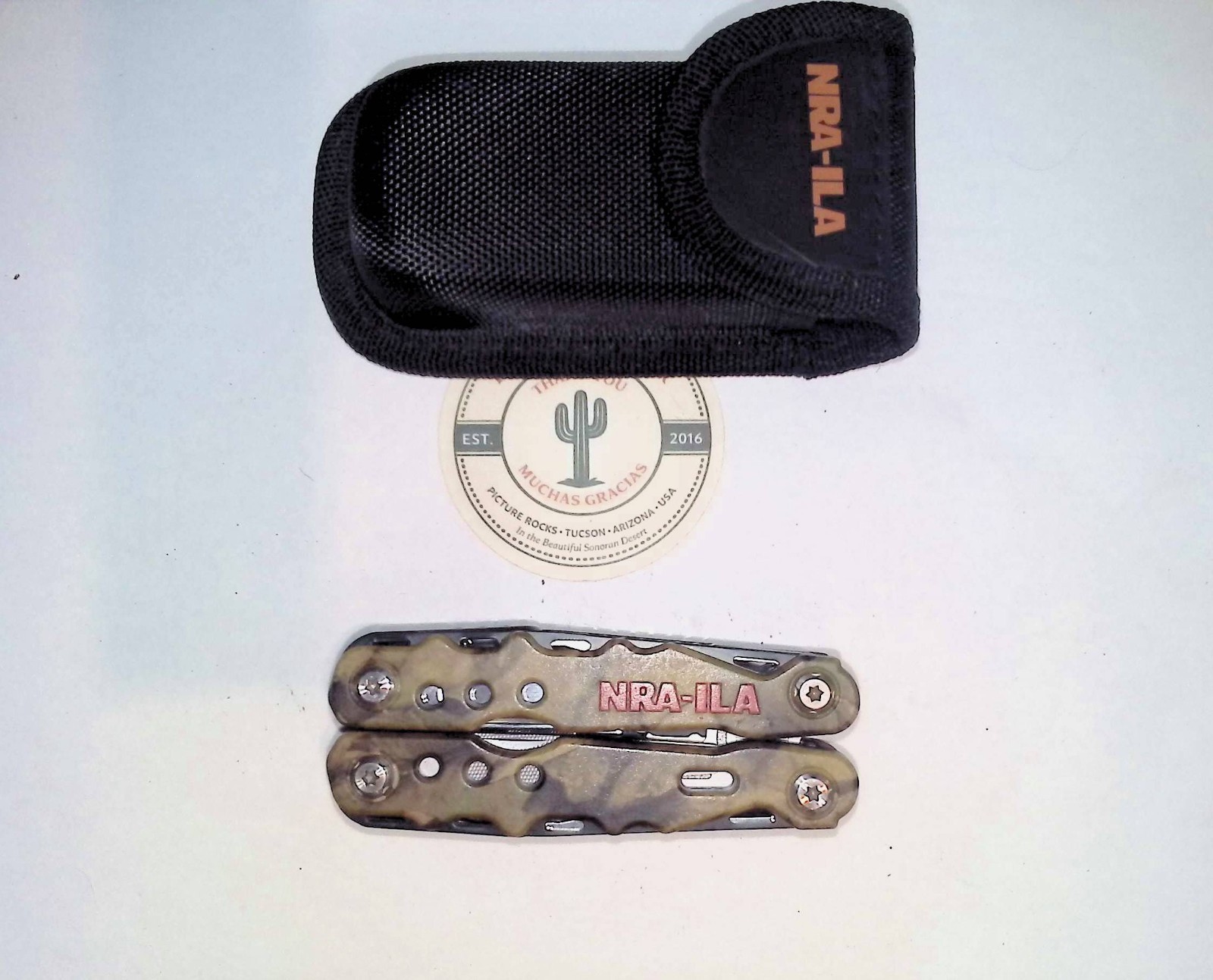 NRA Camo Multi-Function Tool With Sheath