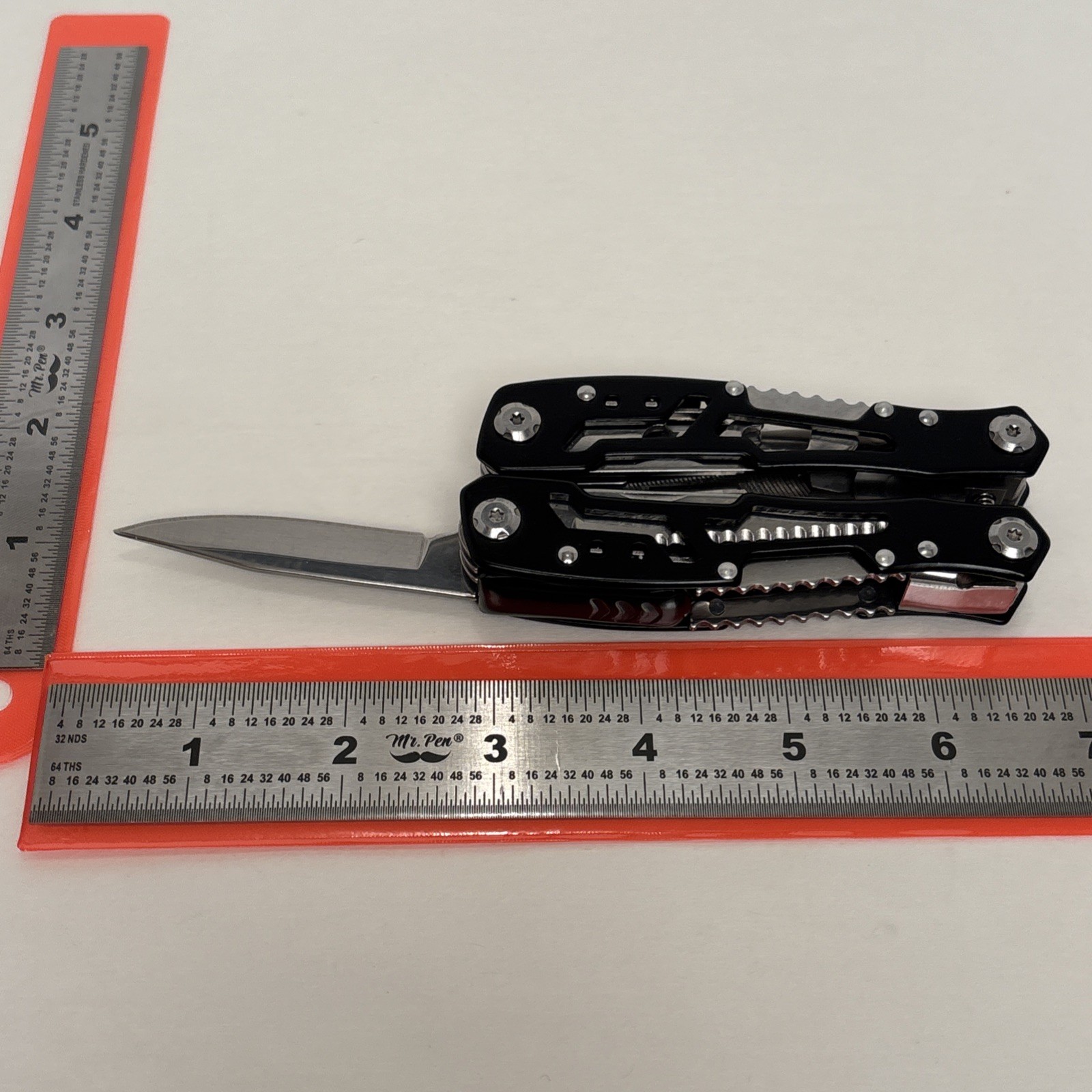 FANGFO Multi-Tool Black Tactical Heavy Duty Pocket Pliers EDC Tool w/ Sheath