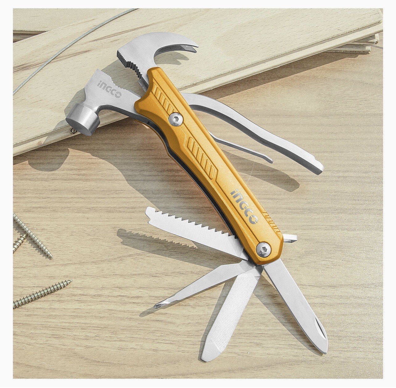 12-in-1 Stainless Steel Hammer Pliers Camping Outdoors Survival Multi Tool Screw