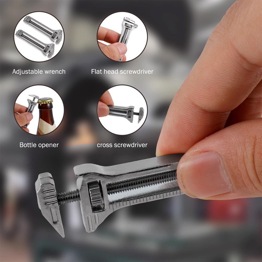 2 For Sale Mini Multi-Wrench Compact Titanium Multi-Tool Multi-Function~Silvery~