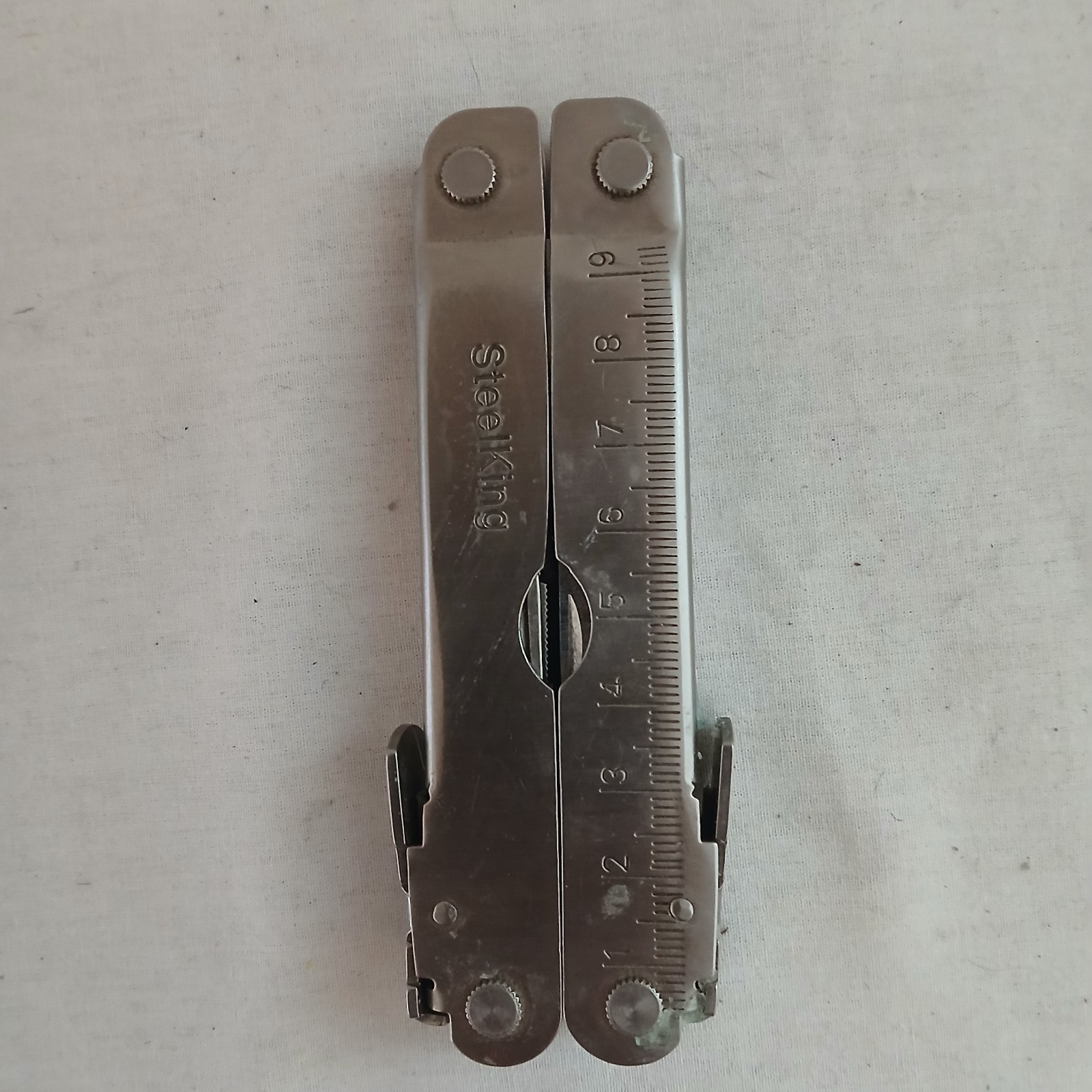 Steelking Leatherman Type Multi Tool Loaded W/ Quality Tools Black Satin Pouch