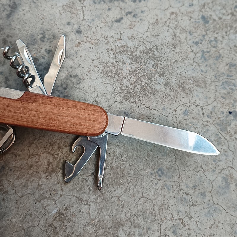 Outdoor Multi functional Tool Knife solid wood handle 15 in 1 tool