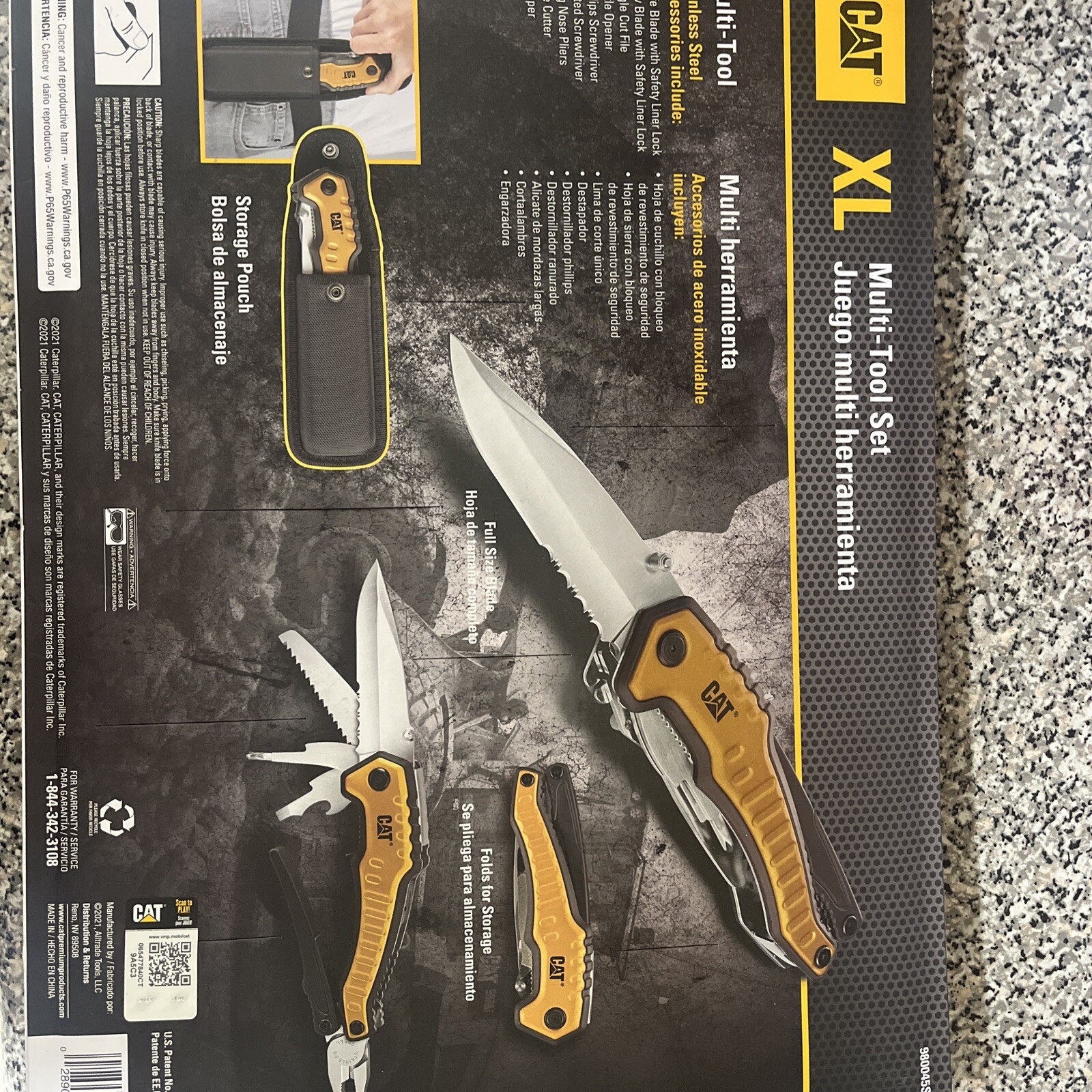 CAT XL 9-in-1 Multi-Tool Set, Stainless Steel Tools with Belt Loop Storage Pouch