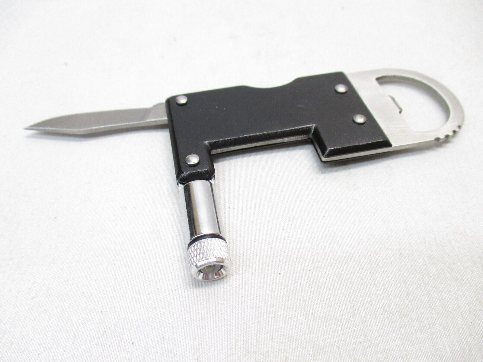 MULTI-FUNCTION BOTTLE OPENER EDC TOOL KNIFE FLASHLIGHT CUTTER SURVIVAL CARRY