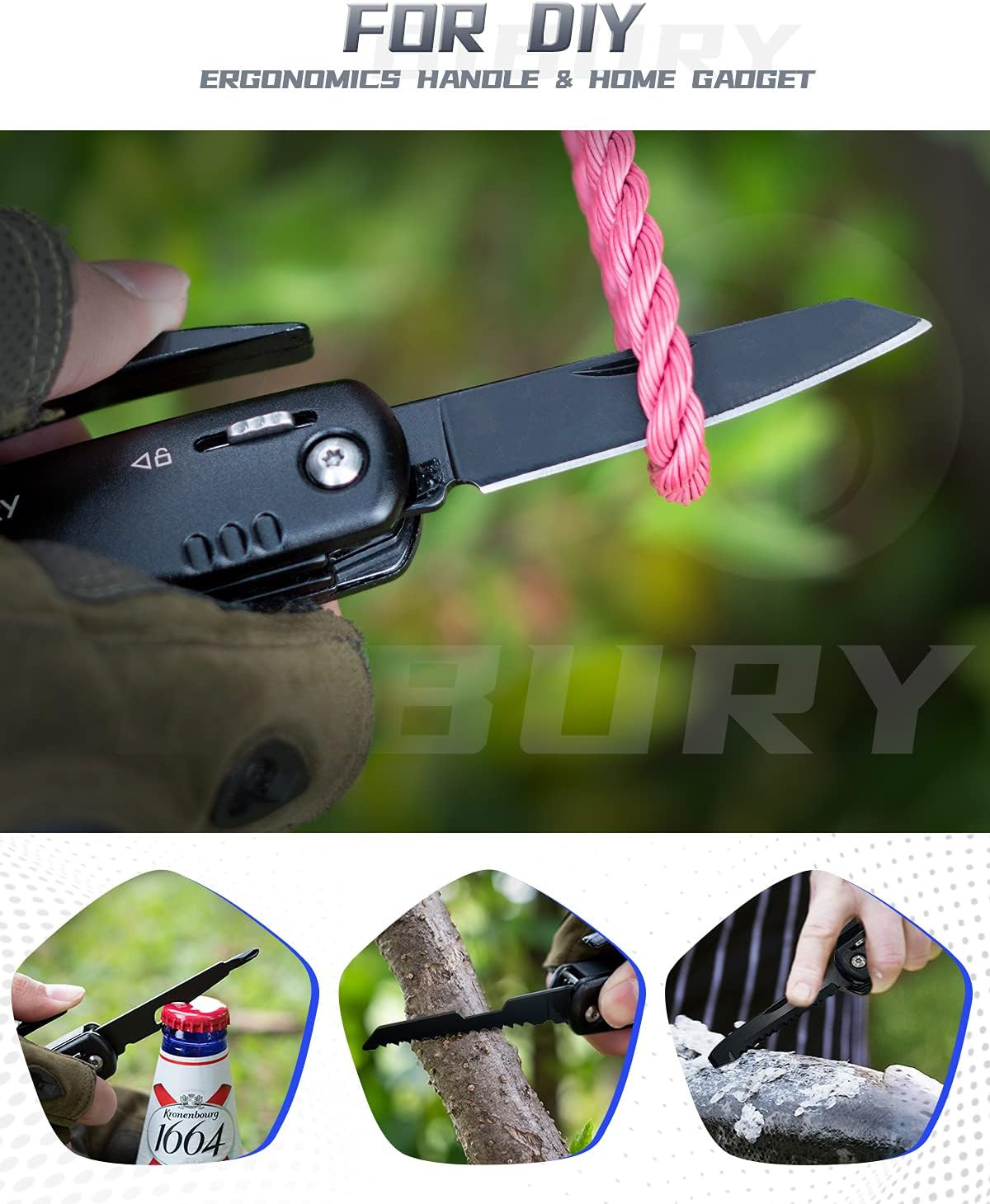 Hammer Multitool, Fathers Day Gift from Daughter Son Wife, 12-In-1 Survival Gear