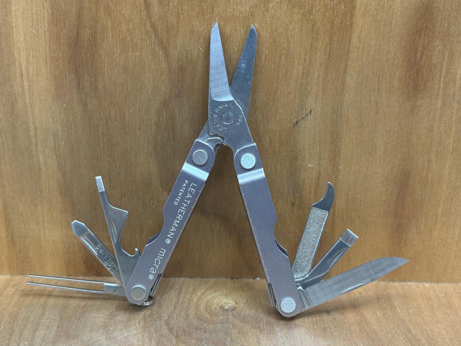 LEATHERMAN MICRA Unique Sparkle Grey Finish Custom W/Case Multitool USA MINT!