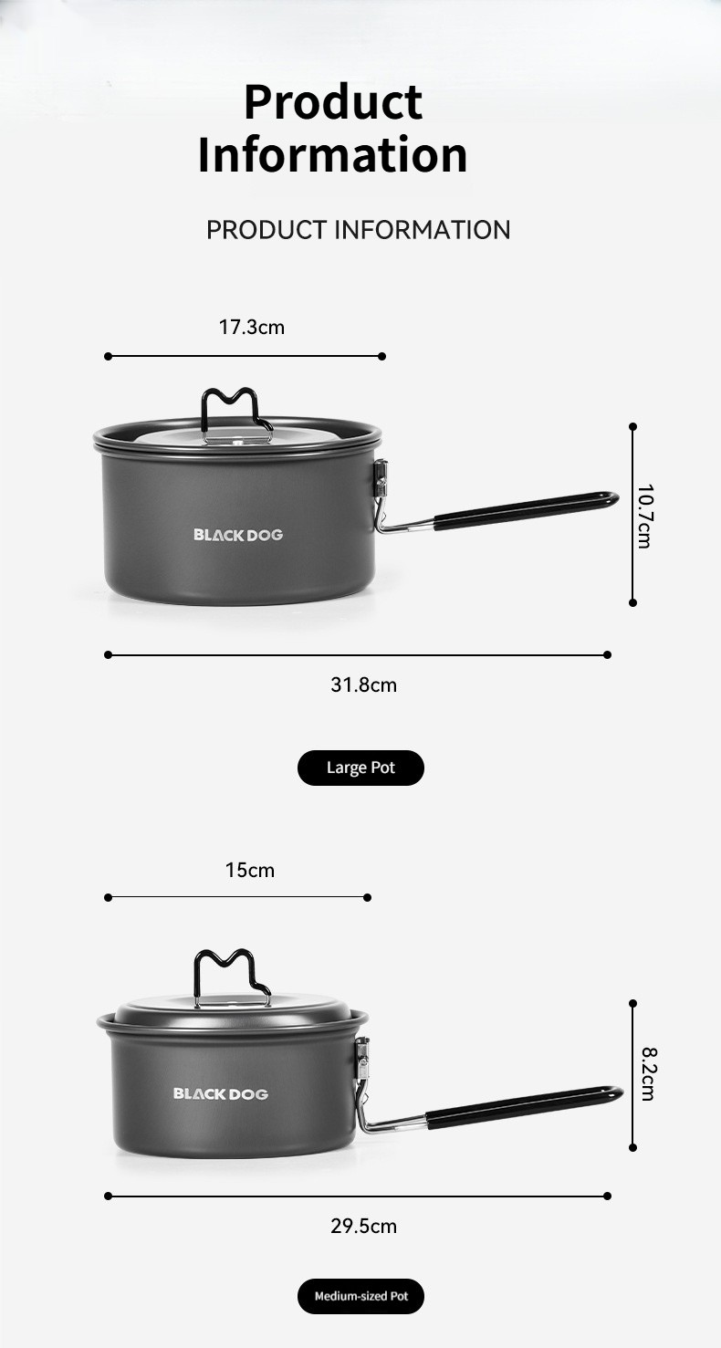 Outdoor aluminum alloy camping pot equipment, complete set of cooking utensils