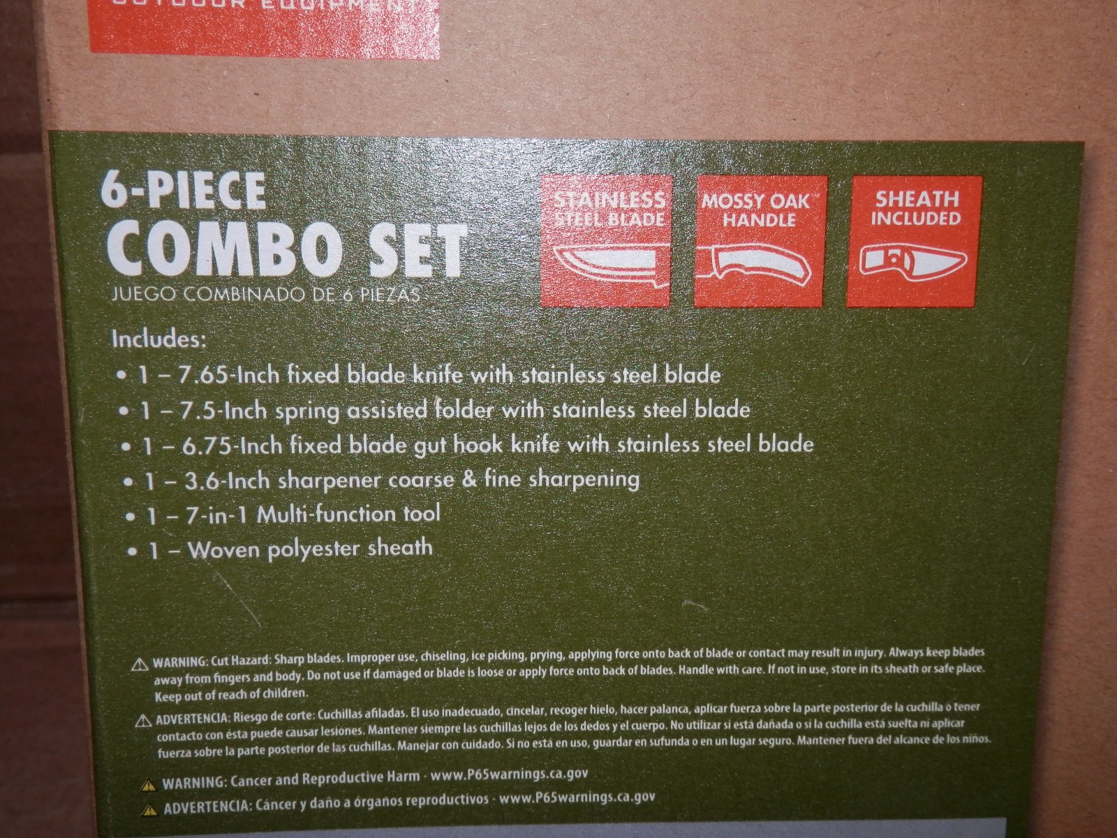 Ozark Trail 6 Piece Combo Knife set Sharpener 7-1 multi-function tool & more