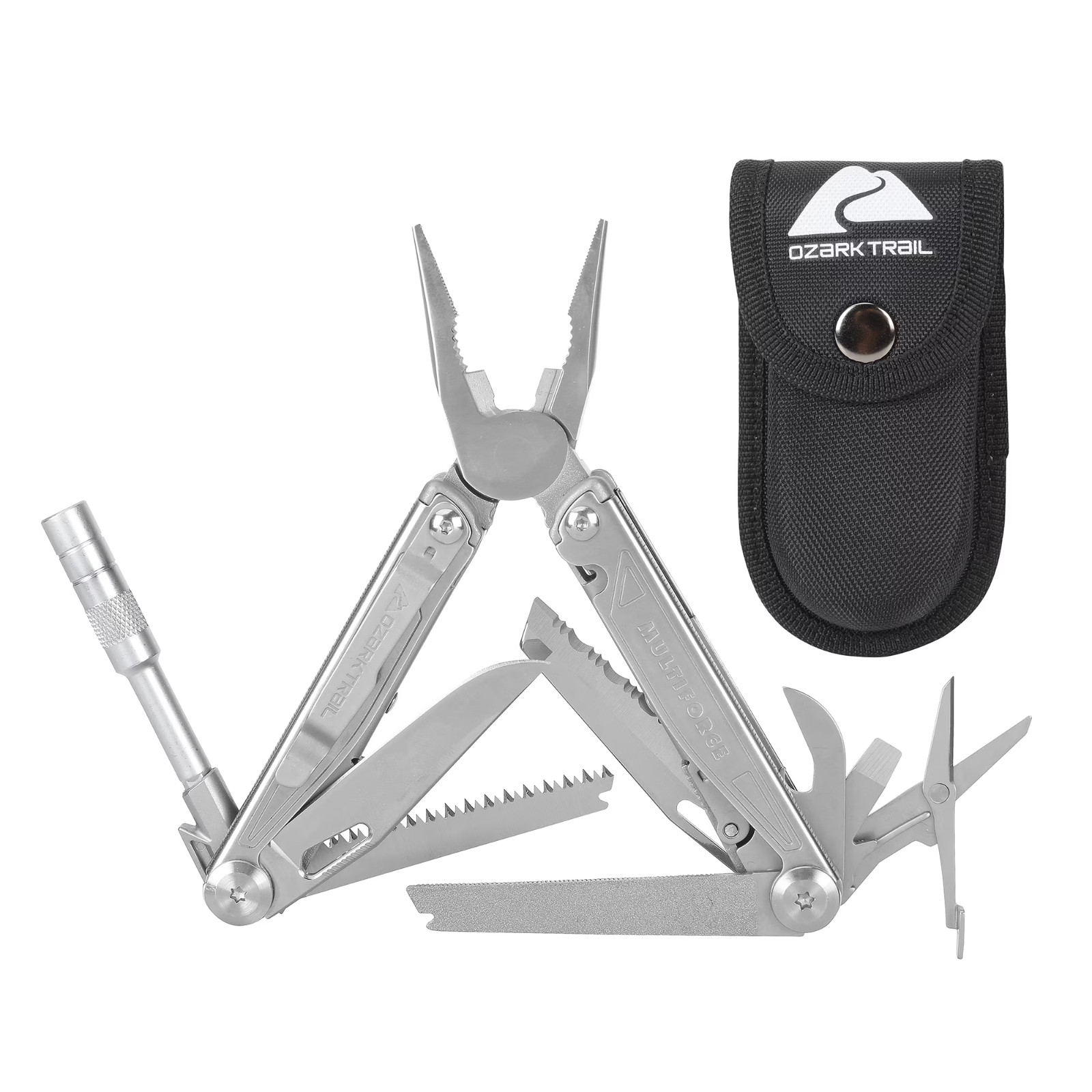 Ozark Trail Multiforce 18-in-1 Premium Multi-Tool, Stainless Steel for Camping