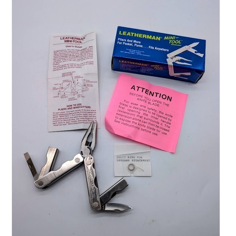 Leatherman Mini-Tool Vintage 90s Stainless Steel Pocket Knife Multi NOS NEW