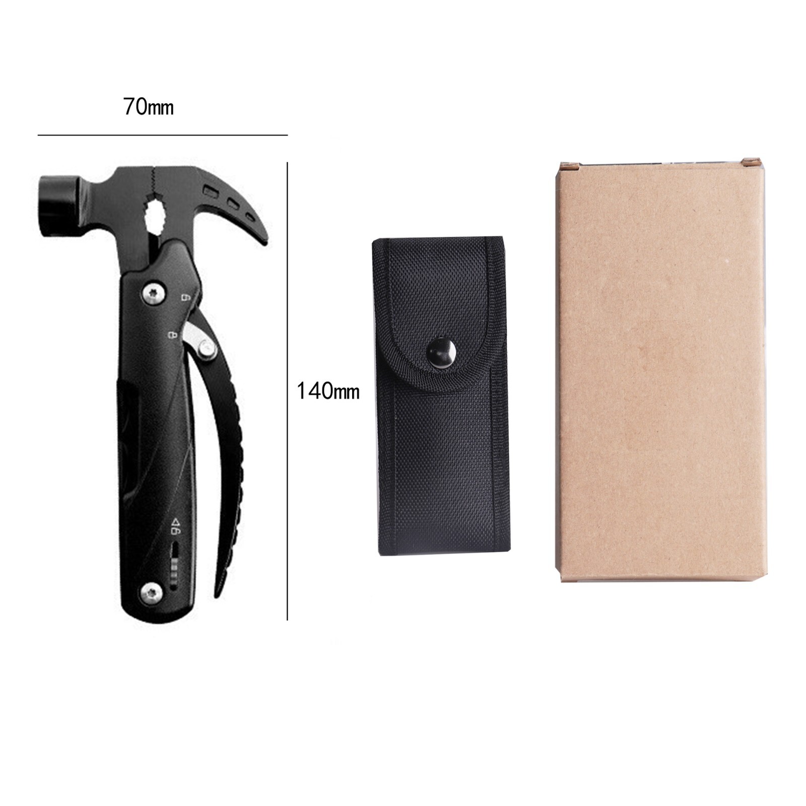 Hammer Multitool 12 in 1 with Claw Stainless Steel Outdoor Tool Gift