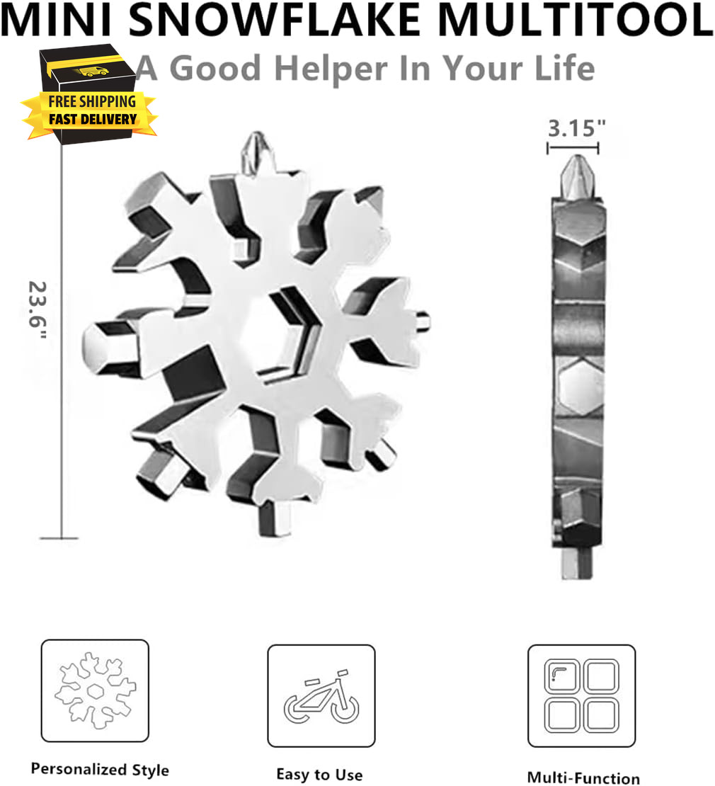 Mens Stocking Stuffers, 18 in 1 Snowflake Multitool, Stocking Stuffers for Adult