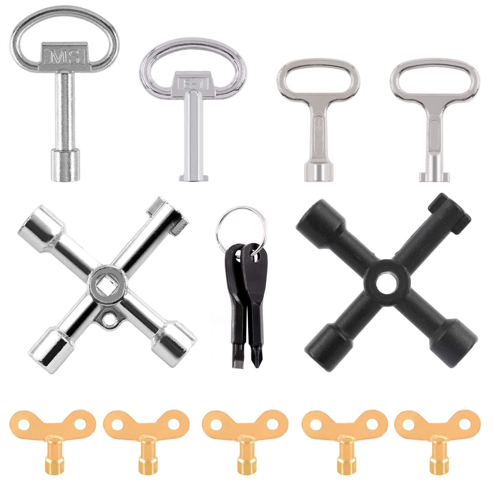 13Pcs Multi-functional Utility Kit – Includes 4-Way Spanner, Square Keys, Wat…
