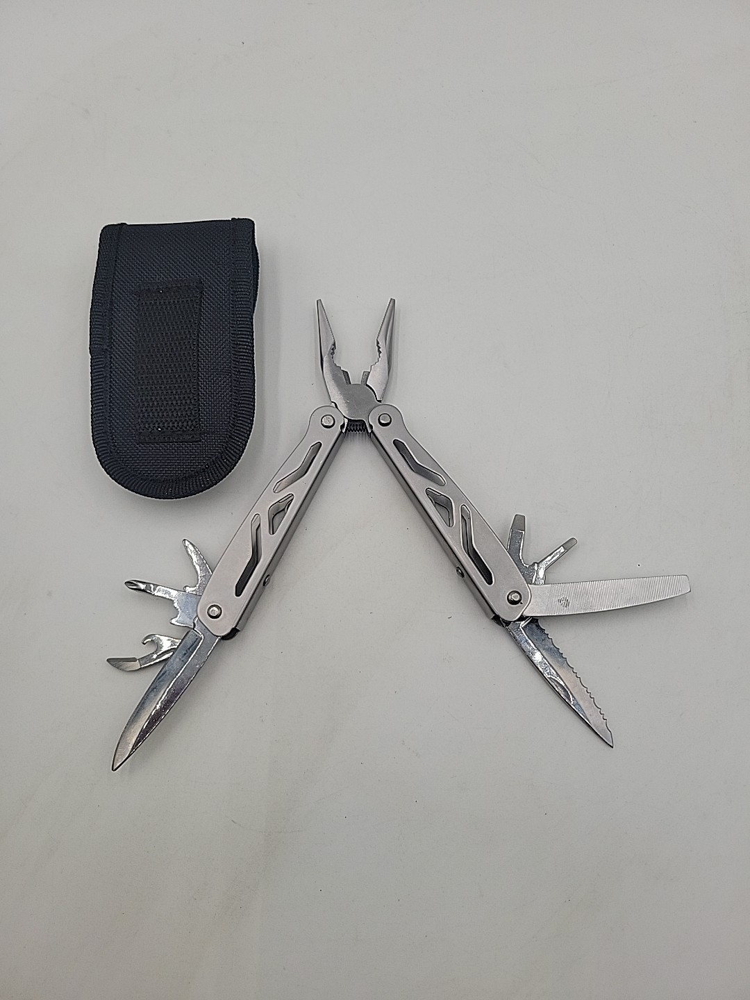 Ozark Trail 4in Multi-Tool 12-in-1 Pliers Knife Saw w/ Sheath EDC Camping Gear