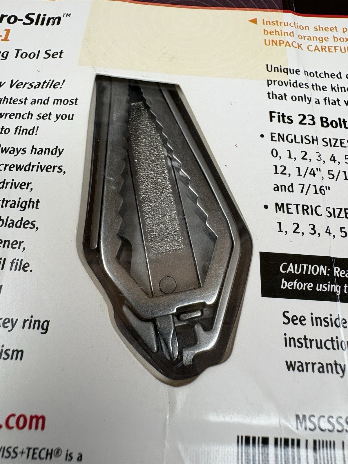 SWISS + TECH Micro-Slim 9 in 1 Multi Tool Stainless Steel (MSCSSS)