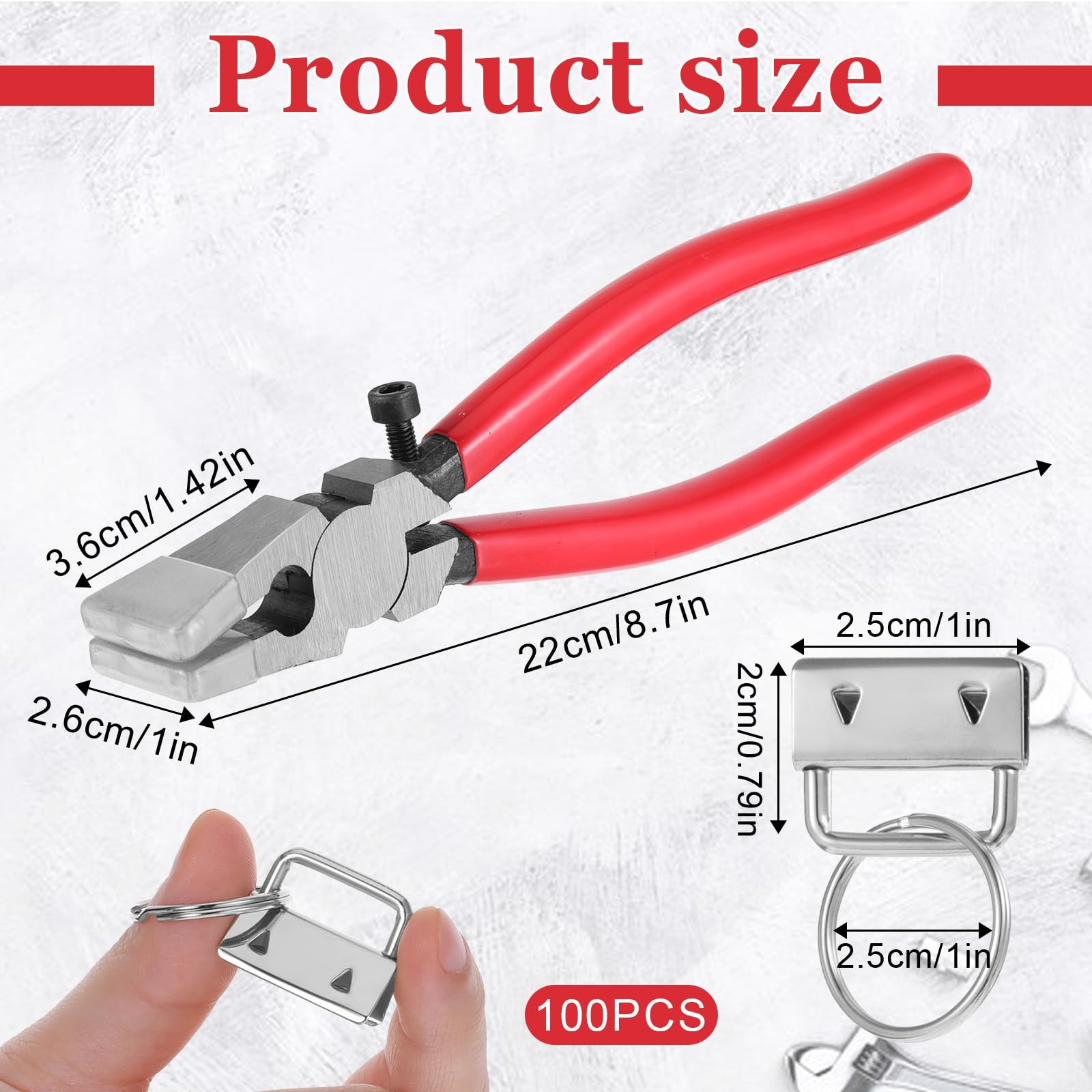 Keychain Hardware Set Key Fob Hardware 1 Inch with Plier Hardware Supplies