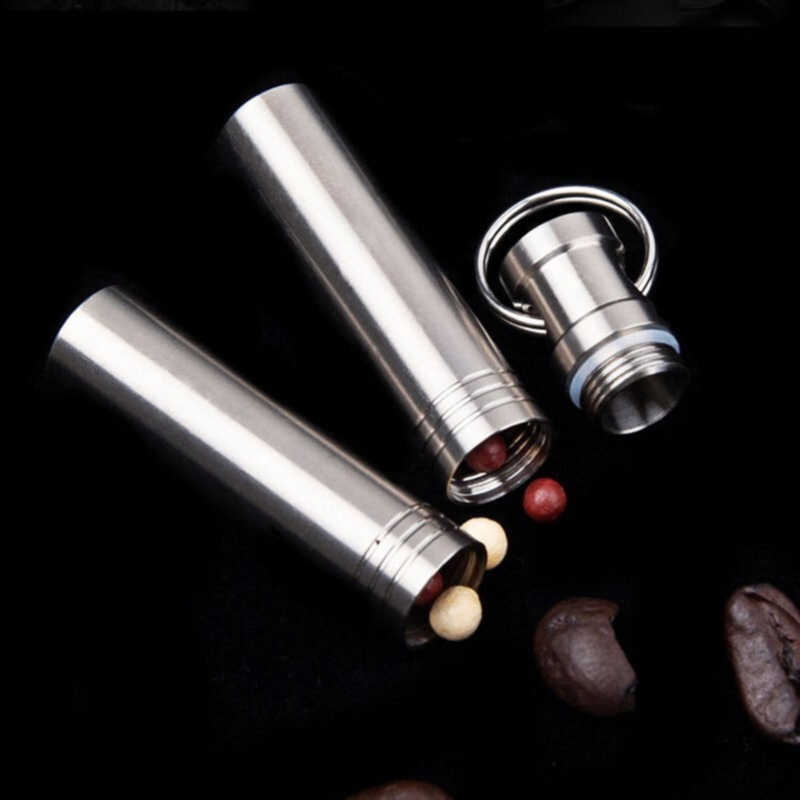 New Titanium Alloy Keychain Waterproof Box Sealed Container Outdoor Storage EDC