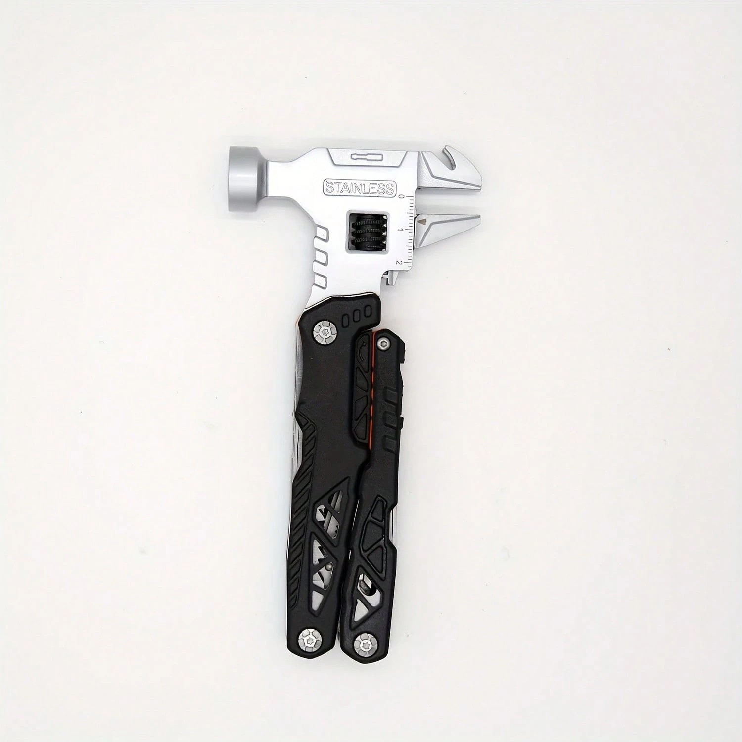 Multi-Tool Adjustable Wrench Hammer Pliers Survival Gear No Blades For Camping