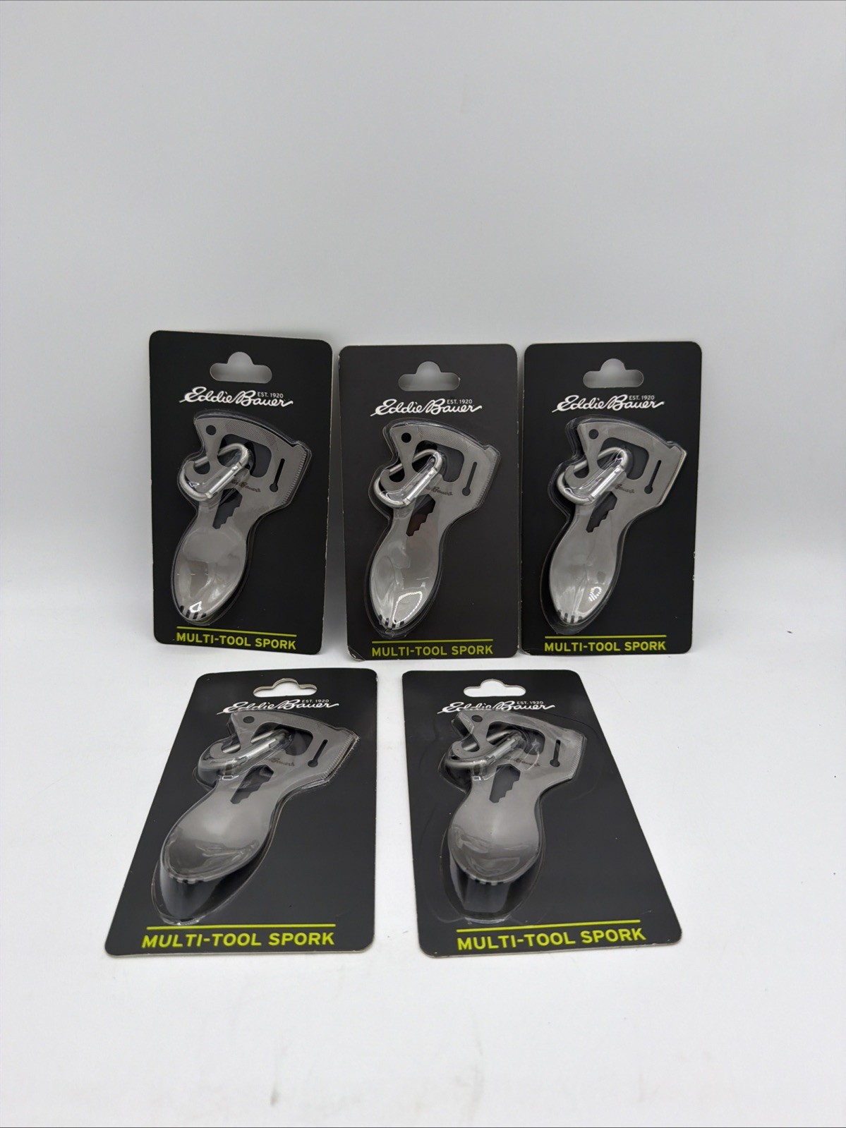 Lot of 5 Eddie Bauer Multi-Tool Spork.New In Package Never Opened. Free Shipping