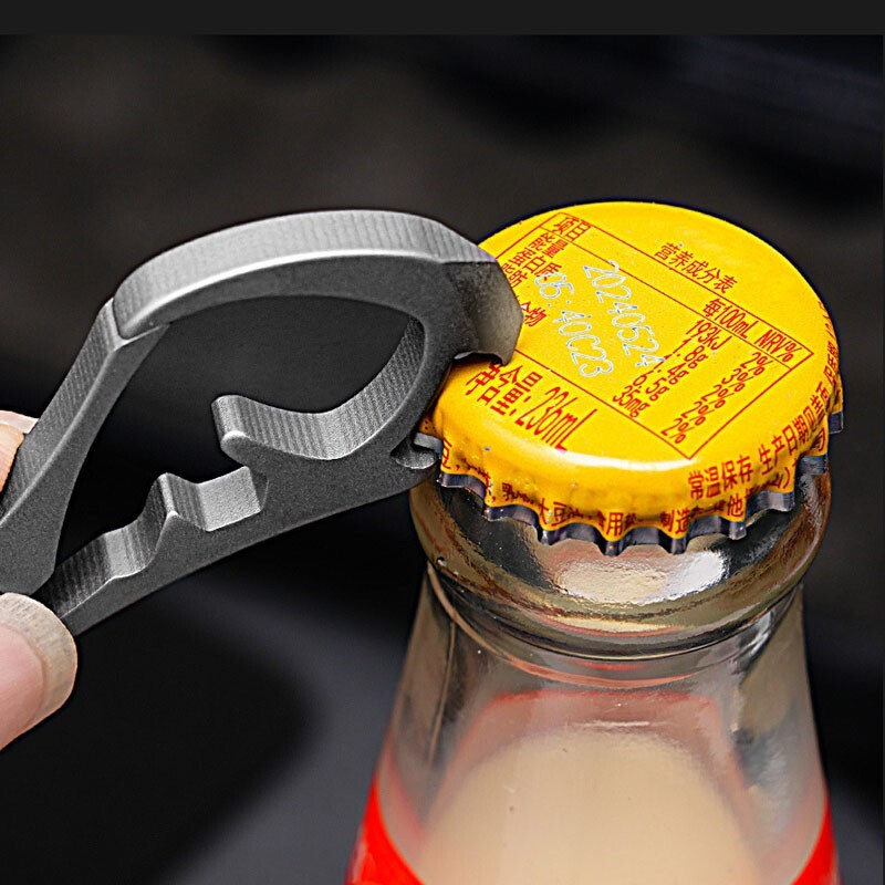 EDC Titanium Alloy Keychain Carabiner Waist Fast Hanging Buckle Bottle Opener