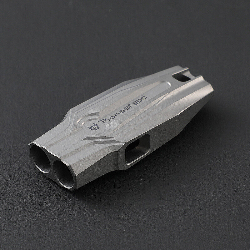 Titanium Alloy Dual Tube Whistle EDC Survival Tool High Decibel Outdoor Gear