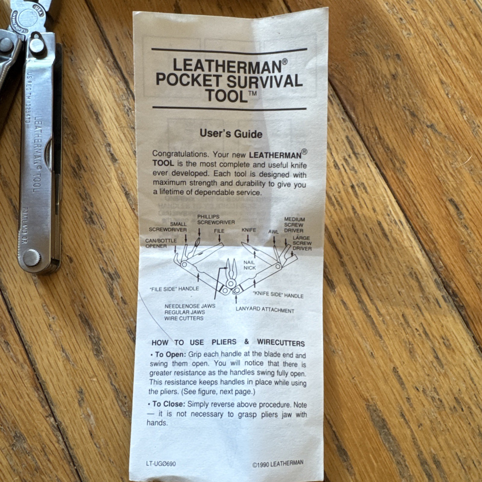 LEATHERMAN PST US PAT 1325473 MULTI TOOL EARLY MODEL POCKET SURVIVAL TOOL