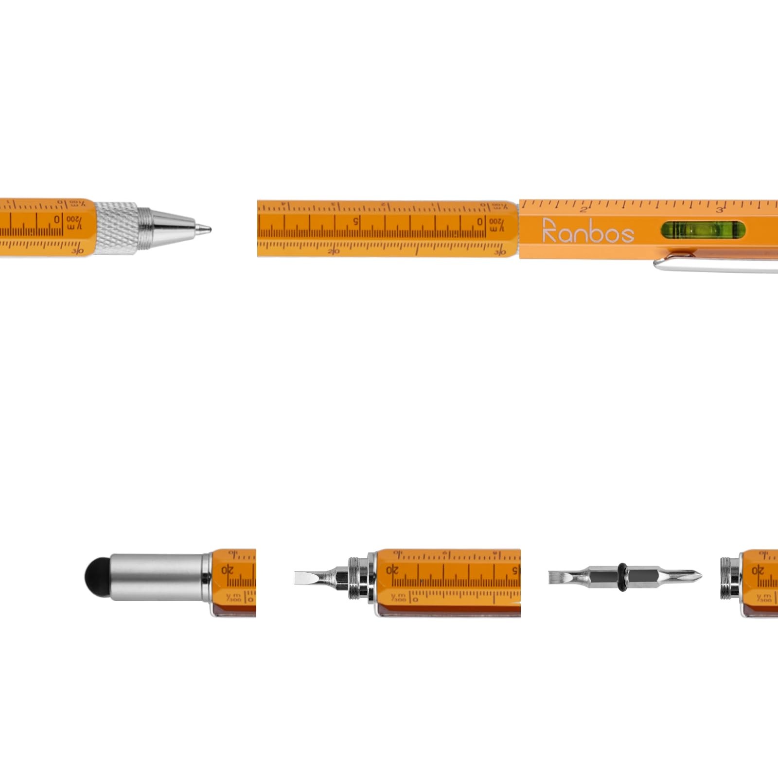 6-in-1 Multi-Function Pen, Ballpoint Pen with Measuring and Balance Ruler, Sc…