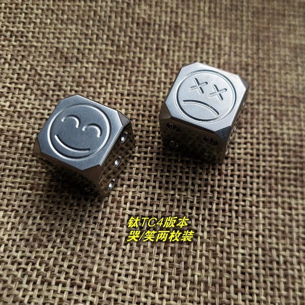 1 Pair Solid TC4 Titanium Alloy Creative Dice EDC Toy KTV Entertainment Supplies