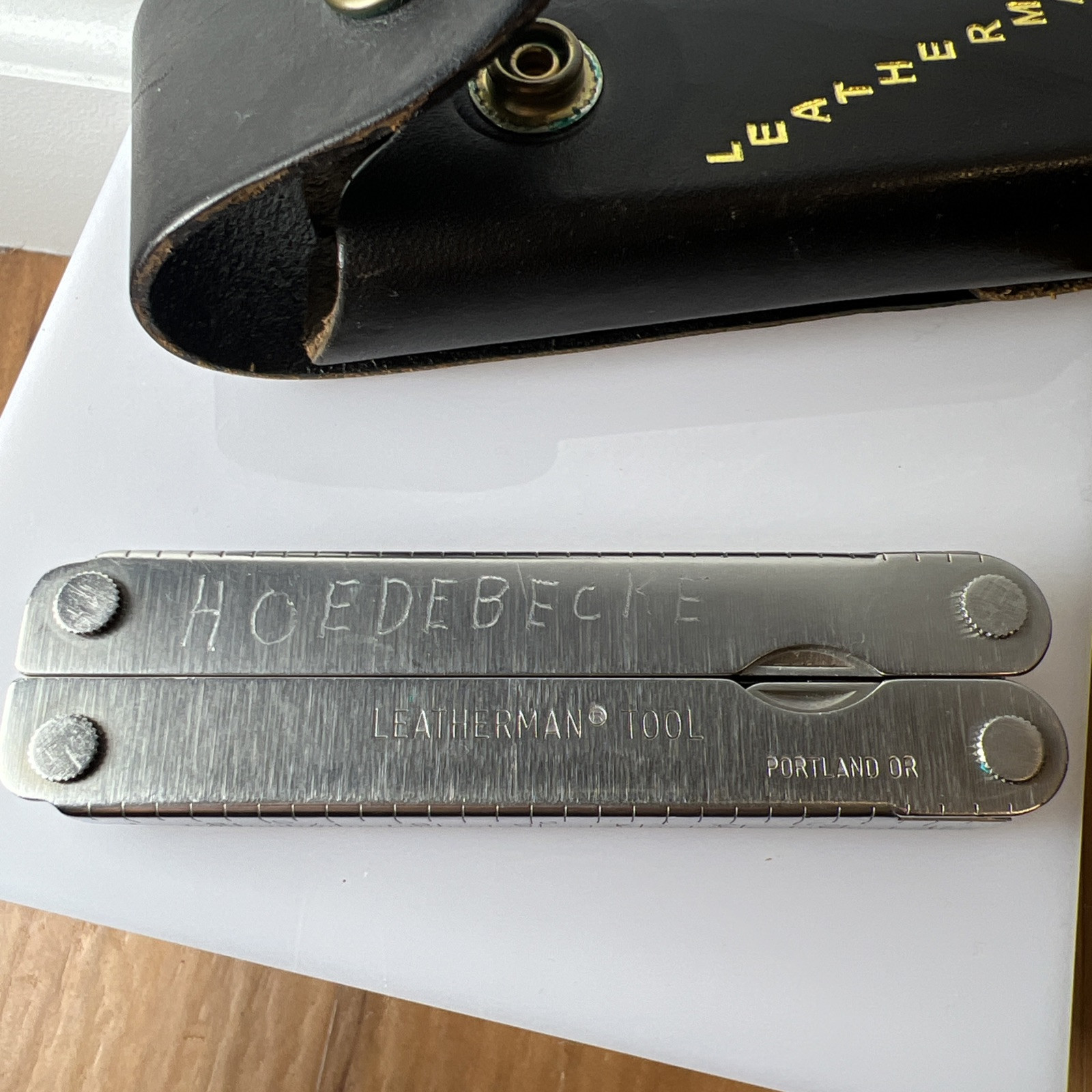 Vintage Original Leatherman Multi Tool Portland OR W/ Sheath USA 0896
