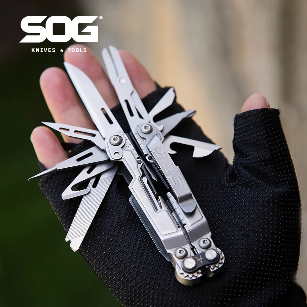 SOG PowerPint 18-in-1 Tactical Multi-Tool Pocket Knife Scissors Screw Pliers