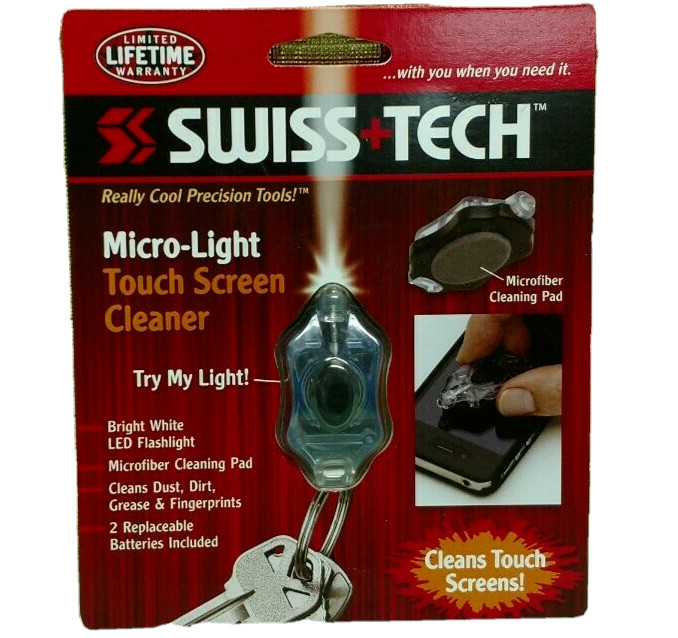 LED Flash Light Key Chain Swiss Tech Touch Screen Cleaner Key Ring Keychain