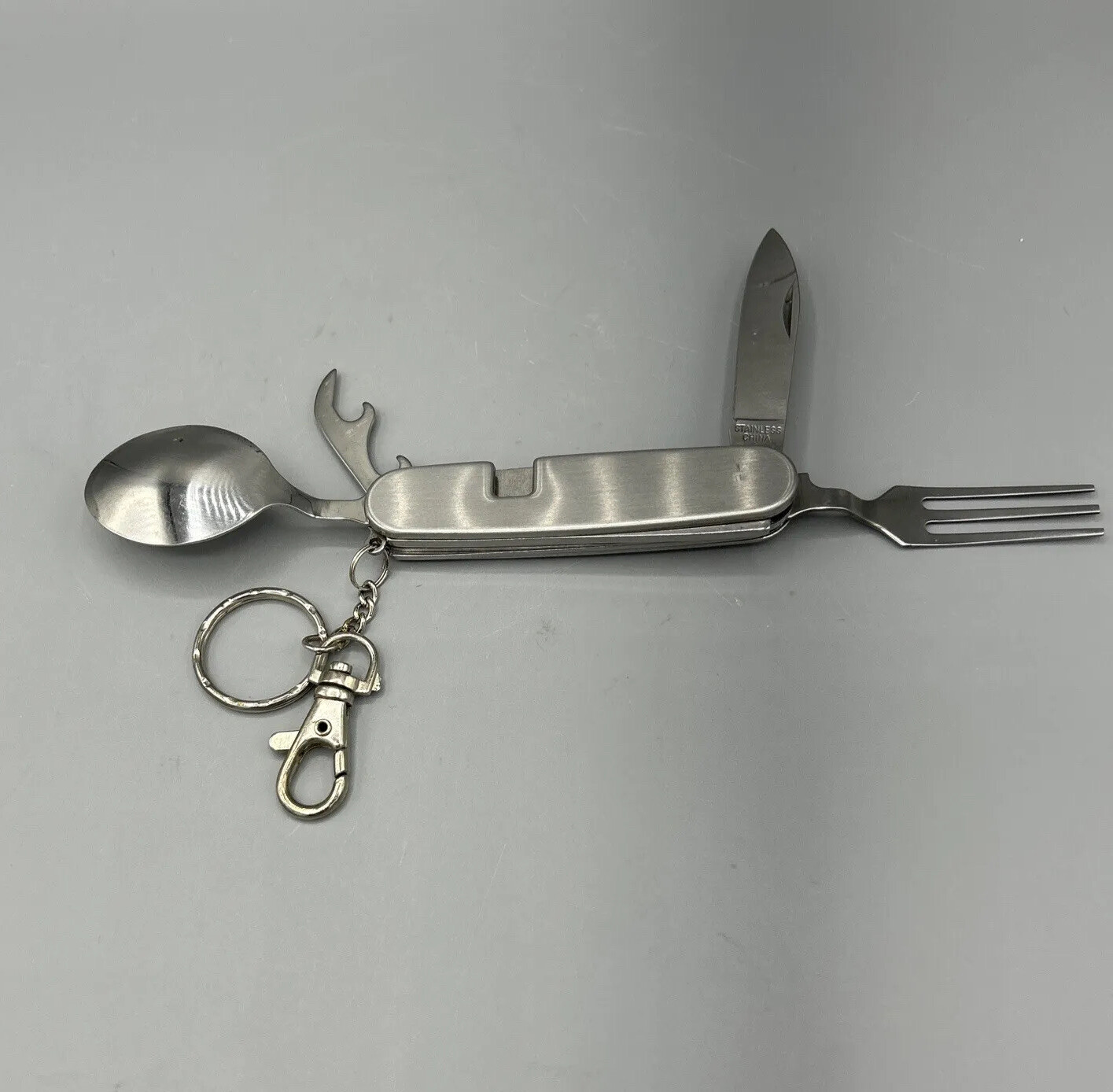 Camping Eating Utensil Set Folding Emergency Cutlery Knife Fork Spoon Kit