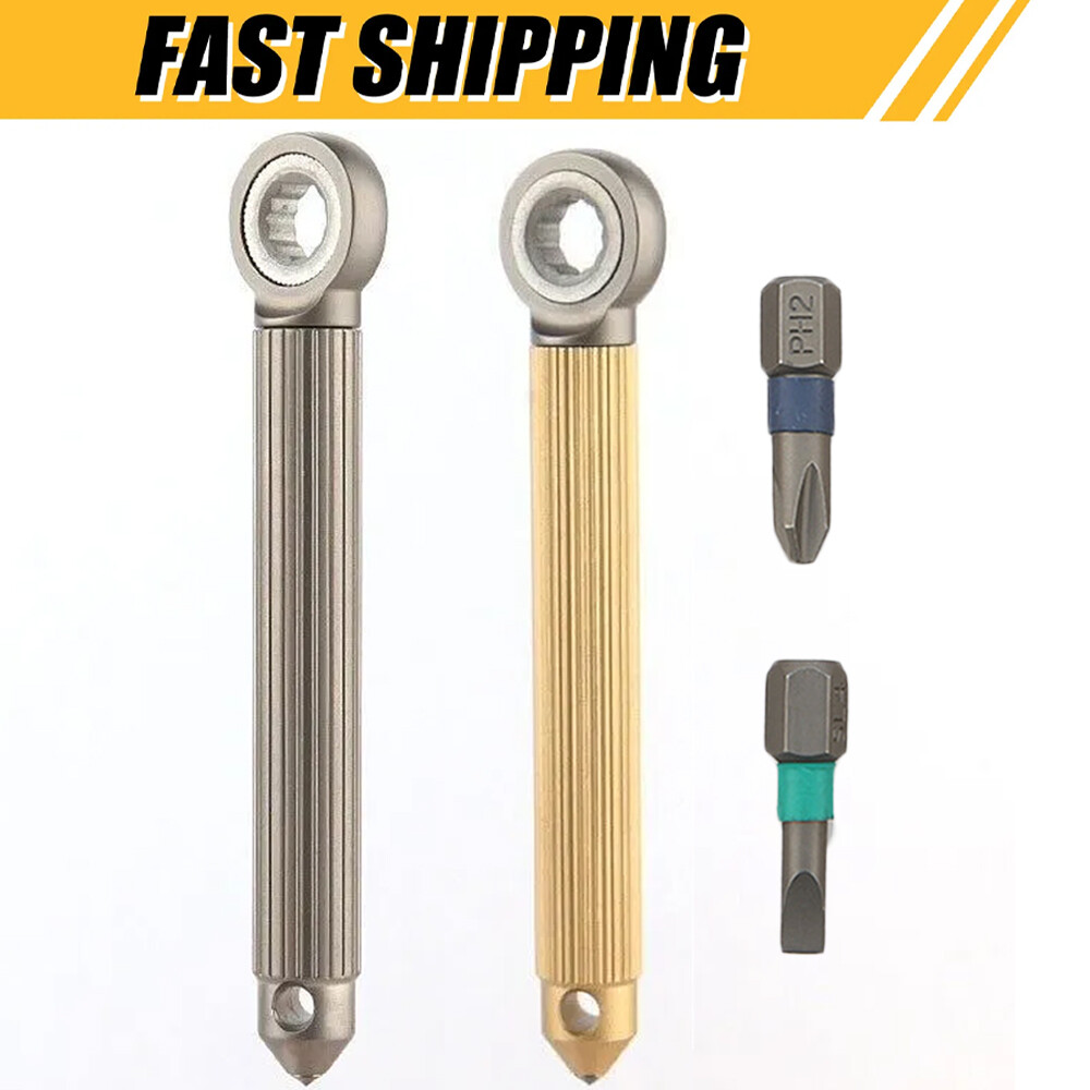 Brass Titanium Multi Tools Card Screwdriver Pocket Outdoor Keychain S2 steel EDC