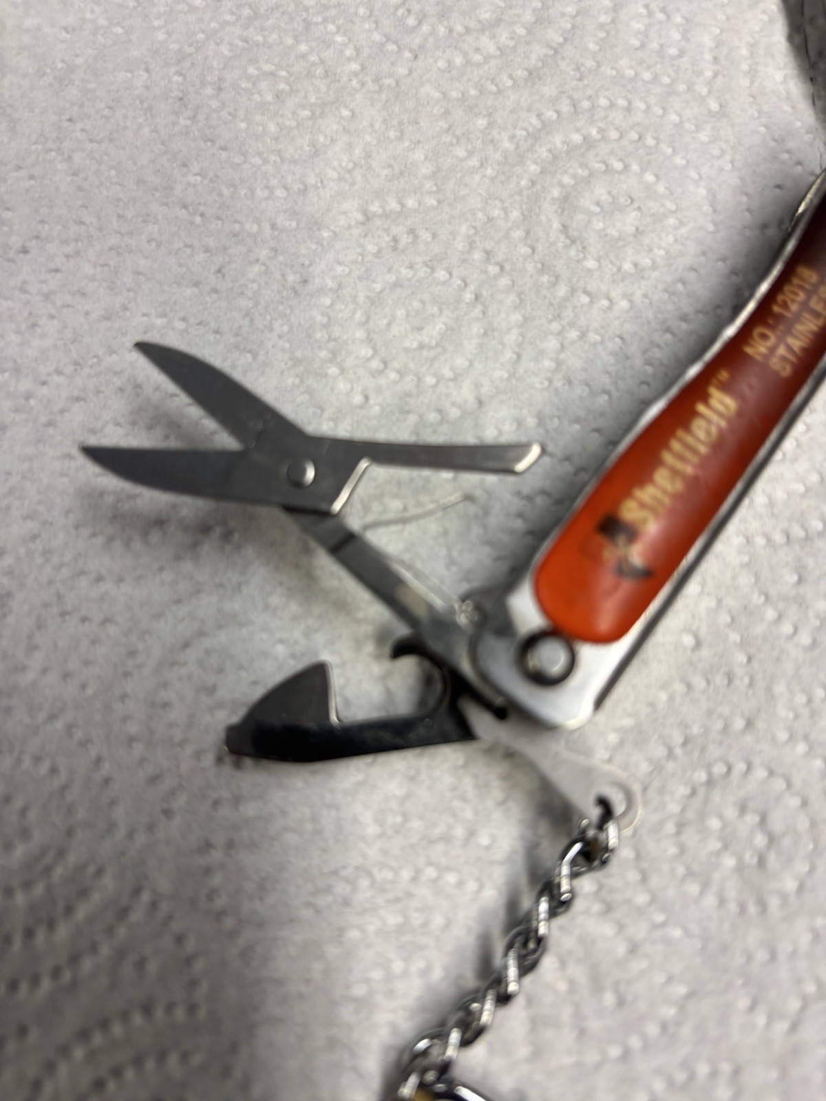 Sheffield 12018 Stainless Steel 8-in-1 Multi-Tool Pliers Knife Scissors Lanyard