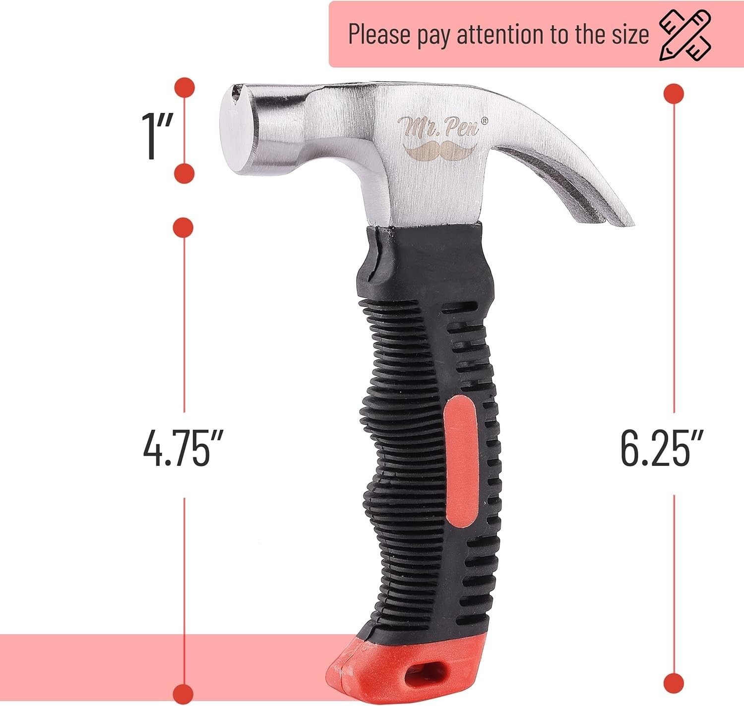 Compact 8oz Stubby Claw Hammer with Non-Slip Grip – Perfect for DIY Projects