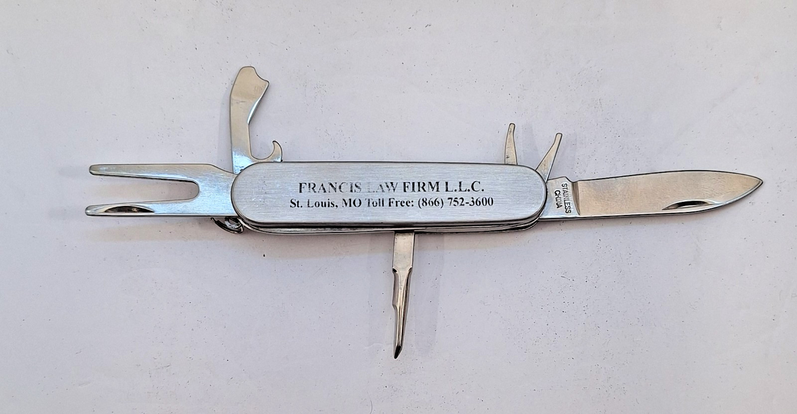Set of Five Multitools, Many Functions, Includes a Victorinox Swiss Made