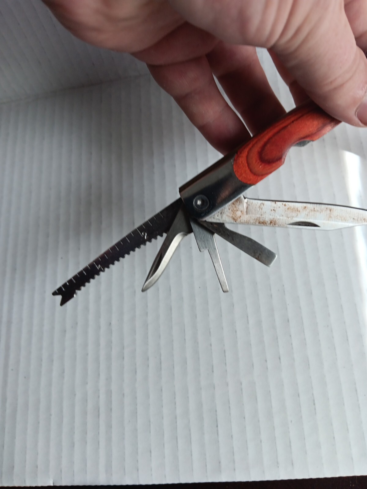Winchester #2CR Wood Grain Multi-Tool Pliers Saw Screwdriver Can Opener And More