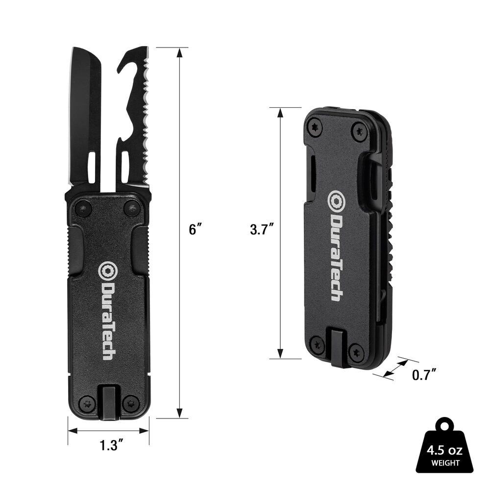 DuraTech 16-in-1 Multitool Knife EDC Pocket Multi Tool Locking Blade Rope Cutter