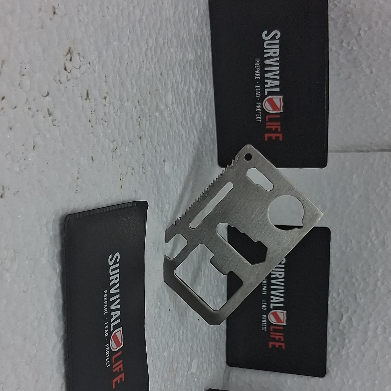Survival Life Multi-Tool Stainless Steel Serrated Knife Silver
