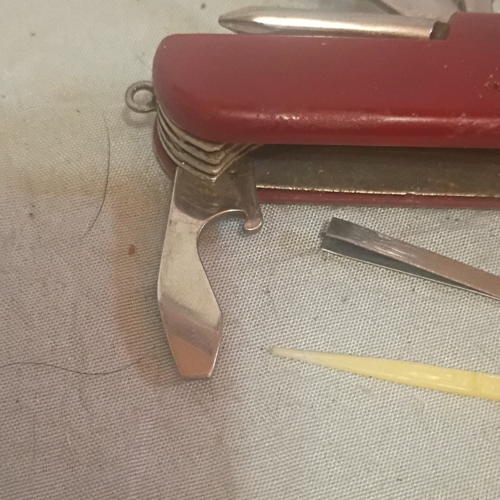 Stainless Steel Multi-Tool Red Knife Scissors Corkscrew Saw Bottle Opener