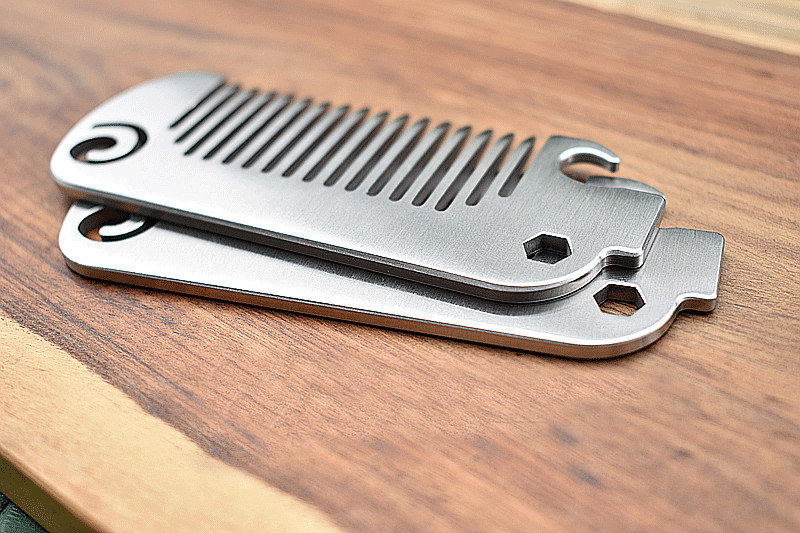 EDC 304 Stainless Steel Multi Tool Comb Bottle Opener Wrench Pocket Massage Comb