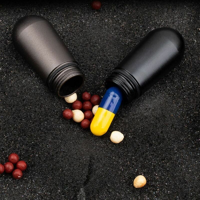 Aluminum Medicine Survival Waterproof Pill Storage Container Box Key Pendant EDC