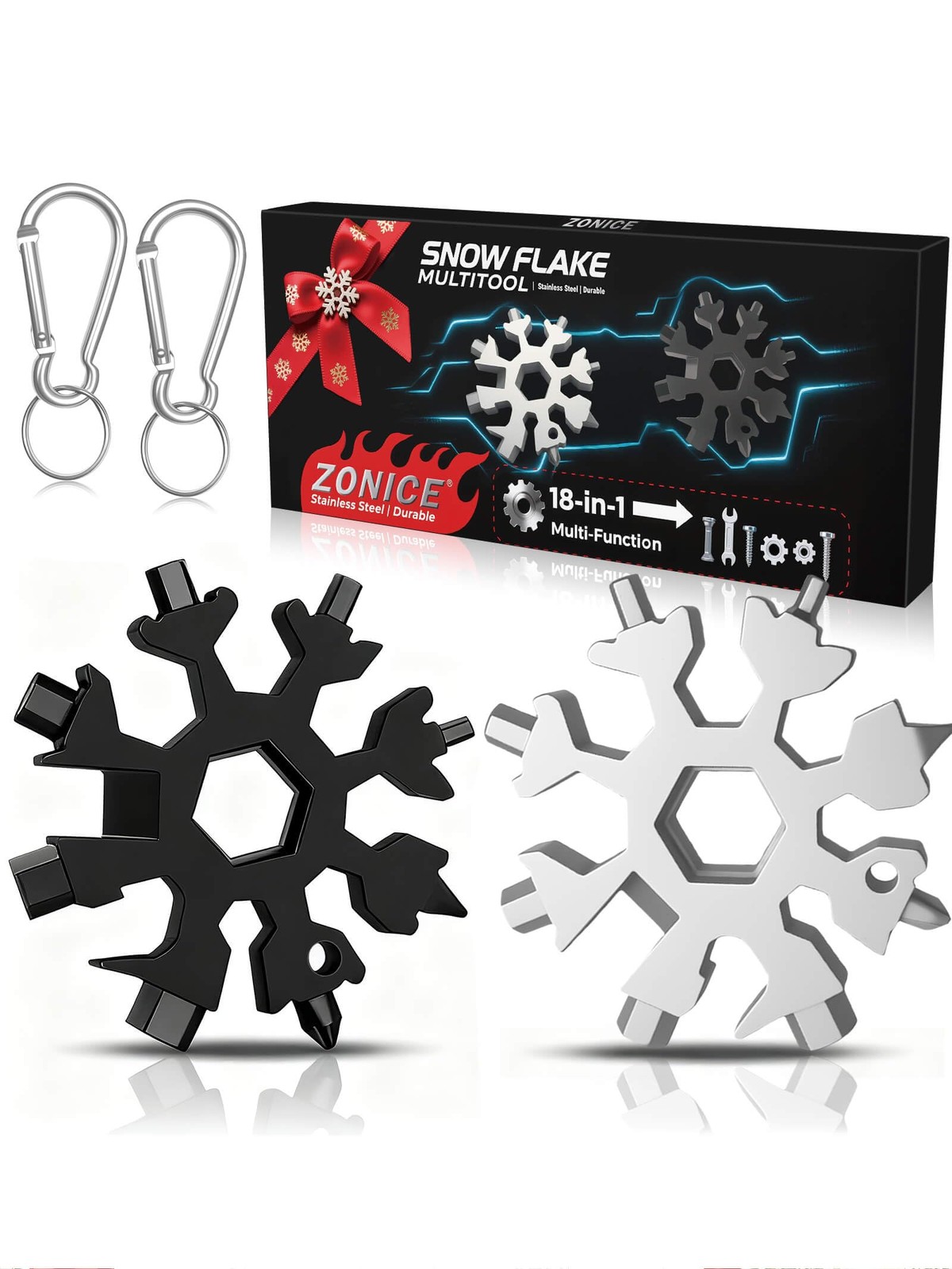 Christmas Gifts for Men 2025 – Stocking Stuffers for Him,18-in-1 Snowflake Mu…
