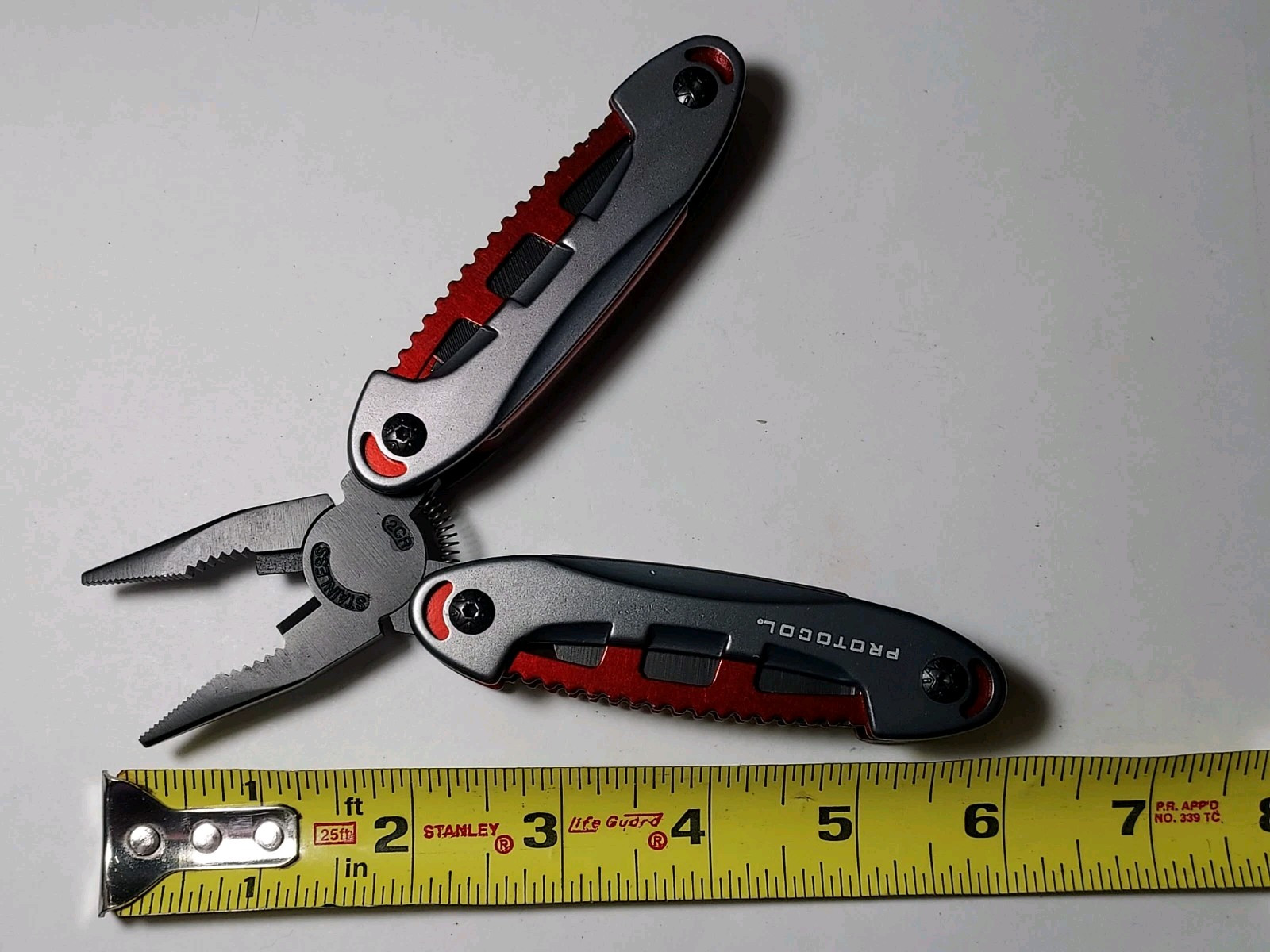 Protocol Black & Red Multi Tool + Nylon Pouch – Pliers, Blade