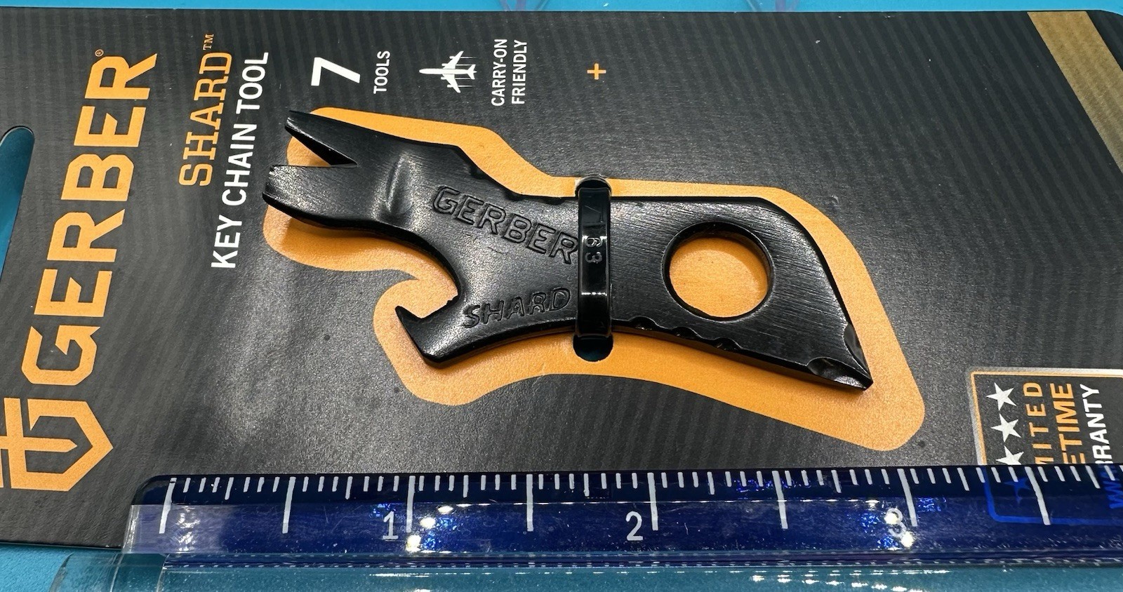 New Black Gerber Shard Keychain Multi Tool Screwdriver Bottle Opener Pry Bar TSA