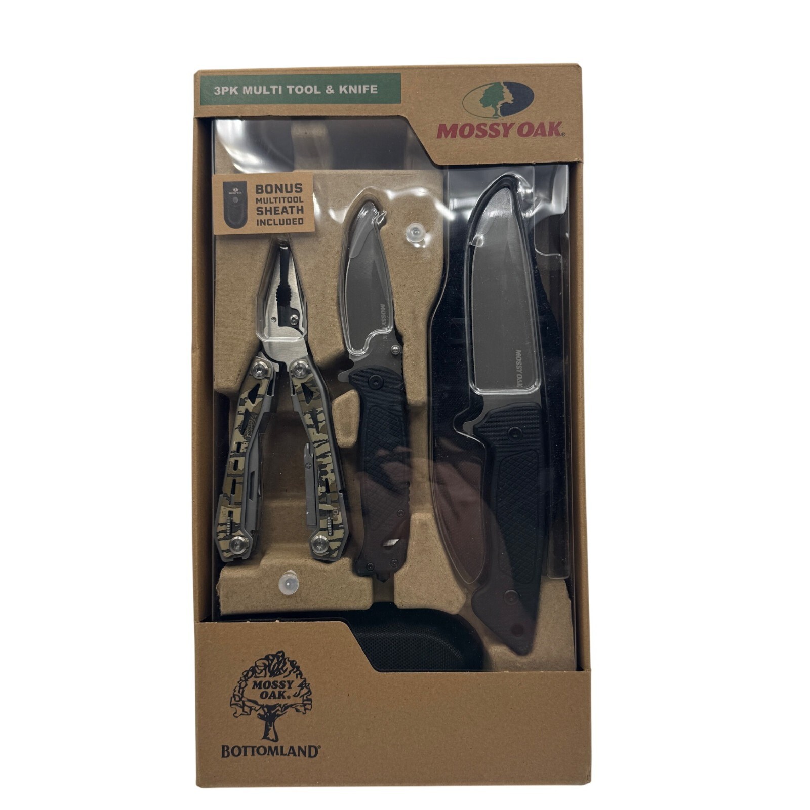 Mossy Oak 3-Piece Multi Tool & Knife Set With Sheath